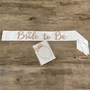 Bride to Be Bachelorette Party Shower Sash and Headband